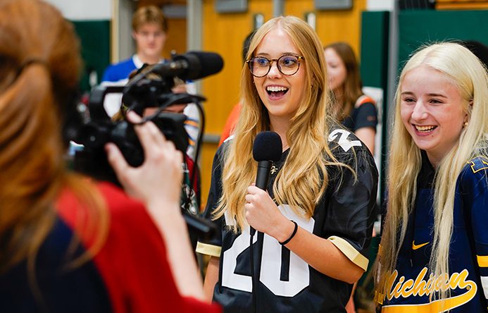 Broadcast Journalism students cover the 2024-25 Activities Fair.