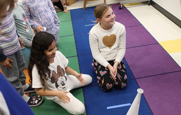 Fayetteville Elementary students participate in an engineering challenge.