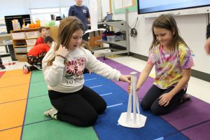 Third graders at Fayetteville Elementary build structures out of paper for an engineering challenge.