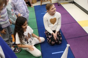 Third graders at Fayetteville Elementary build structures out of paper for an engineering challenge.