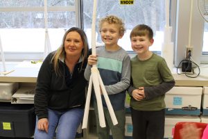 Third graders at Fayetteville Elementary build structures out of paper for an engineering challenge.