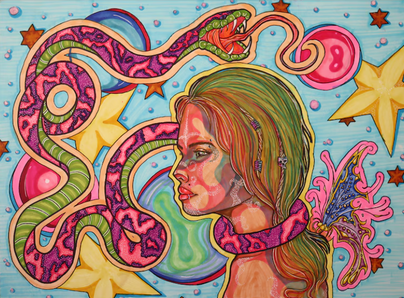 Hazel Baltzersen wins a Gold Key in Drawing & Illustration for "Snake Woman."